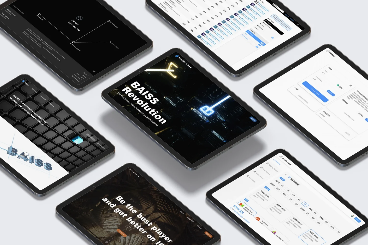 BAISS product ecosystem across tablet interfaces
